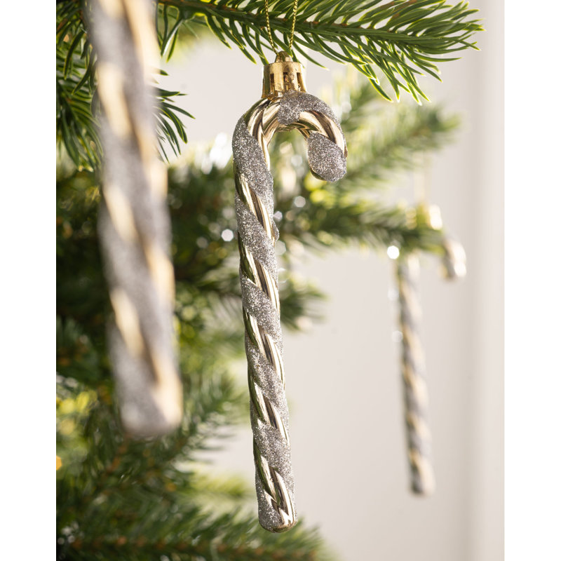 13cm Striped Plastic / Acrylic Bauble