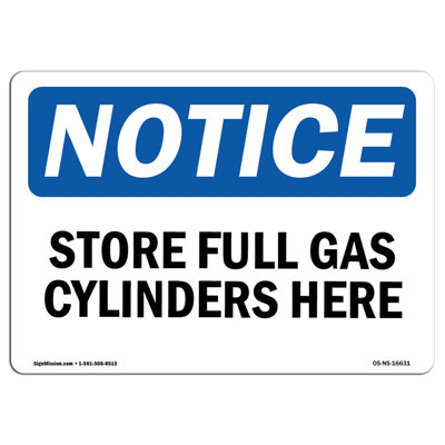Store Full Gas Cylinders Here Sign