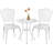 Patio Bistro Set Of 2, Cast Aluminum, Outdoor Set W/umbrella Hole, 3 Piece Table And Chairs Set, Bistro Set For Backyard/garden/lawn, White