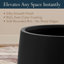 Grand pot à fleurs d'intérieur / extérieur conique en fibre K15 Nest de H 15,3 po x P 15 po (tricorne noir) Kute Nest - ouverture de pot 11,7 po-114407580-114407581