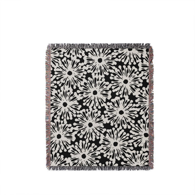 Jeté en coton Dandilion, 50 x 60, Noir