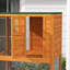 Enclos à chat orange en bois 74 po, maison d'extérieur à roulettes pour grands chats, abri Delight grande couleur