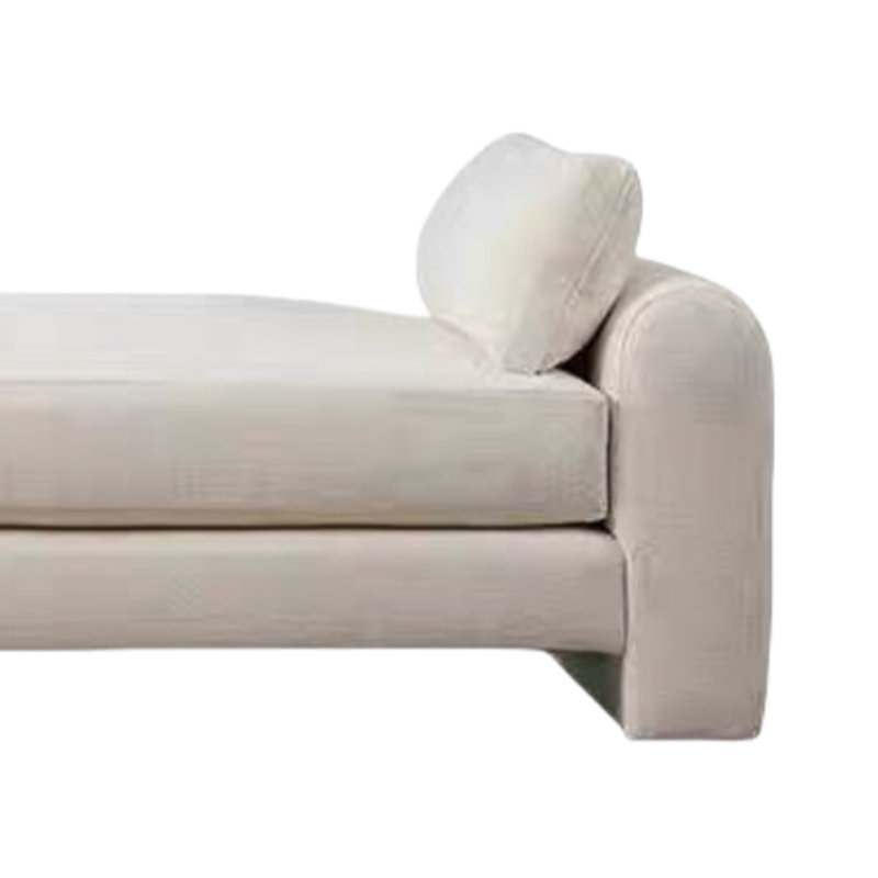 Banc crème avec garde-robe et repose-bras, H 21,65 po x l 70,87 po x P 21,65 po