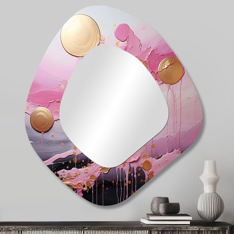 Berrian - Abstract Asymmetrical Shapes - Modern Large Wall Mirror, 28" x 25"