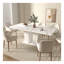 Table de salle à manger extensible pour 6 à 10 personnes - Plateau moderne en faux marbre blanc avec longueur réglable