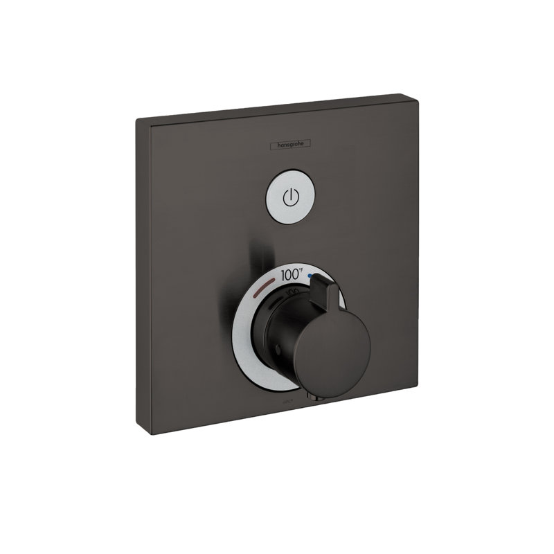ShowerSelect Temperature Memory Thermostatic 1-Function Shower Trim Valve Trim Only, Brushed Black Chrome