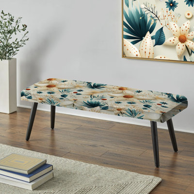 Banc rembourré floral noir Truong