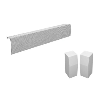 Ensemble de housse de plinthe chauffante en acier galvanisé résistant à la rouille Baseboarders Premium Series - Blanc | Housse de chauffage et embouts inclus