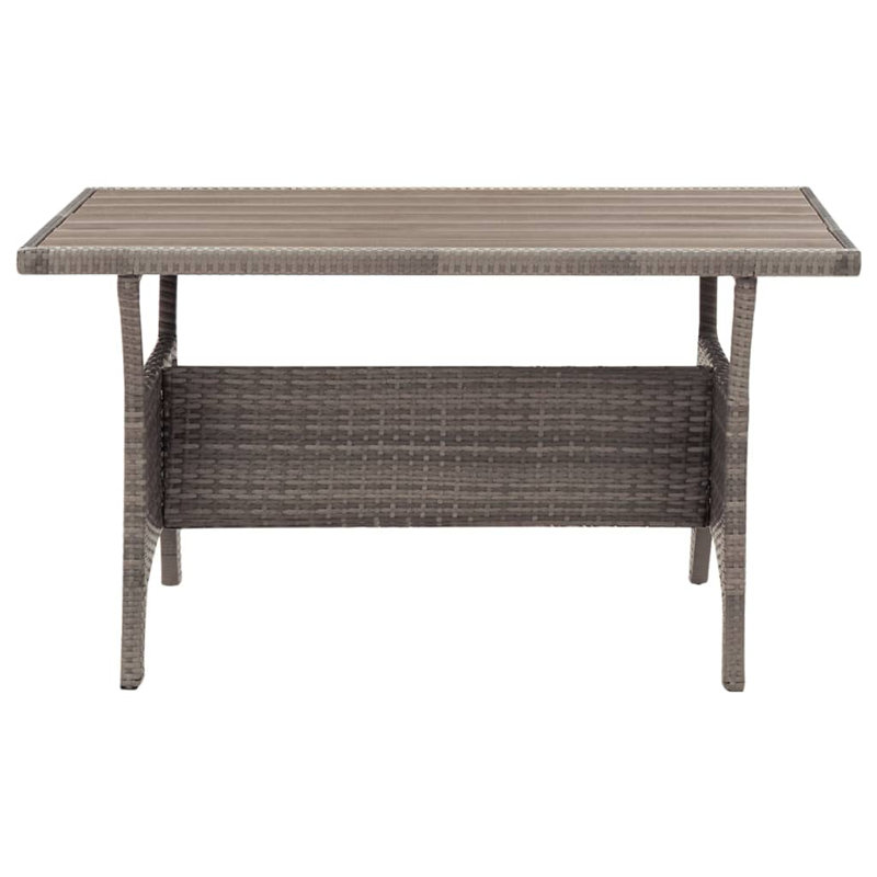 Evanston Rectangular Wicker Outdoor Dining Table , cm W cm D, 120cm L x 70cm W x 66cm H, Dark Grey