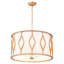 Fibrelight 4 - Light Gold Drum Pendant with White Fabric Shade Living Room KItchen