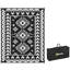 Tapis d'extérieur réversible, tapis de sol en paille de plastique imperméable, tapis de camping portatif, grand tapis de jardin, terrasse, pique-nique, plage, patchwork losange noir et blanc-109043798