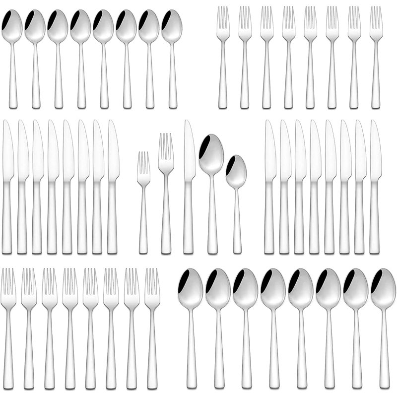 Ensemble de couverts Hentges, ensemble de couverts en acier inoxydable 60 pièces, ensemble de couverts de qualité supérieure pour la maison et le restaurant, comprend une cuillère à couteau et une fourchette pour le service de 12, poli miroir, va au