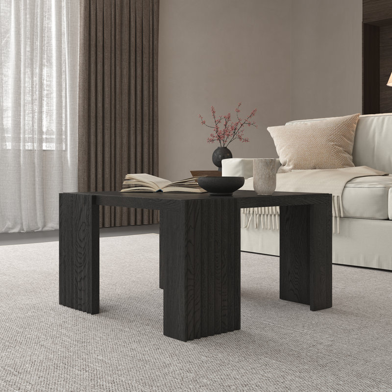 Table basse carrée noire 27,56 po