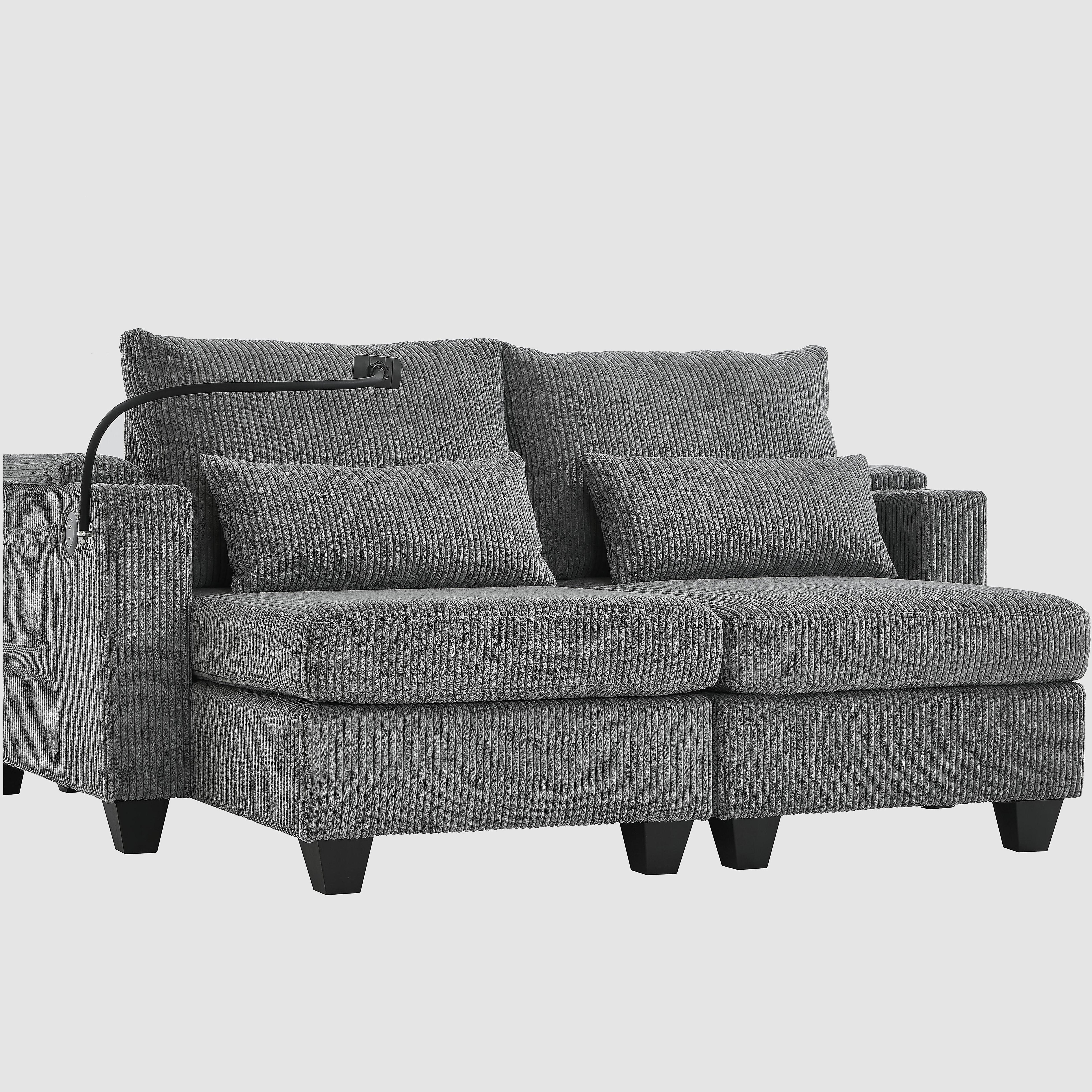 Latitude Run® Convertible Chaise Lounge 63" Loveseat Sofa Sofa Bed ...