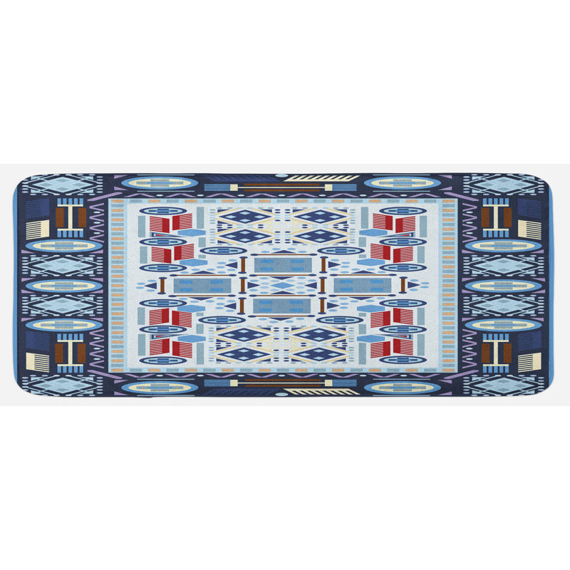 Tapis de cuisine afghan, Bleu