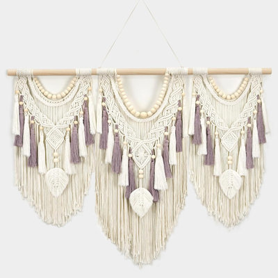 43"W X 32"L Boho Macrame Wall Hanging Tapestry For Living Room, Bedroom Or Entryway