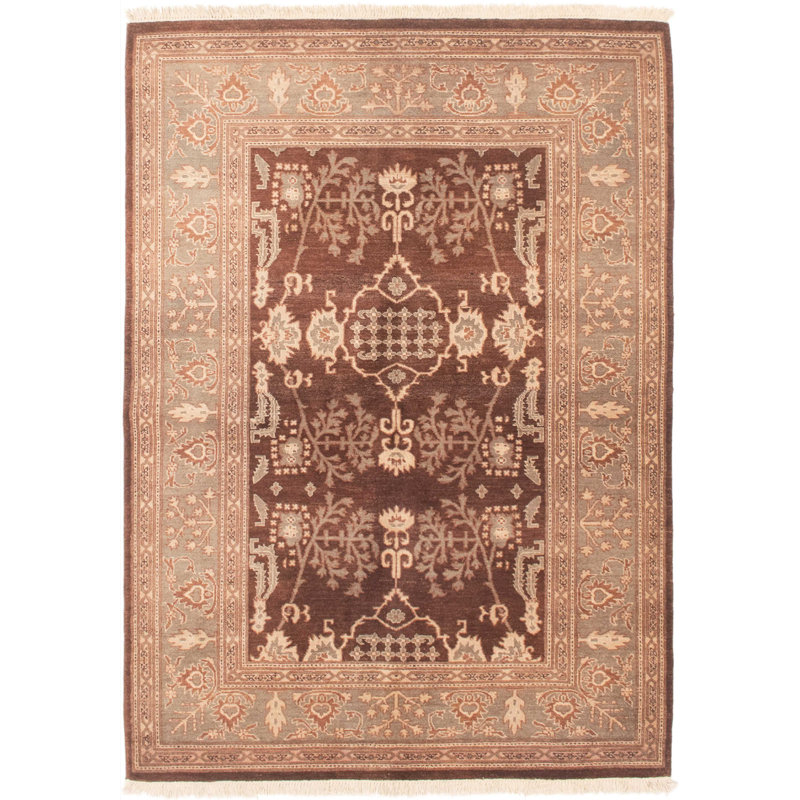 Tapis de zone en laine 7 pi 3 po x 7 pi 6 po à la main one-of-kind-noué la 2010 ushak Resch