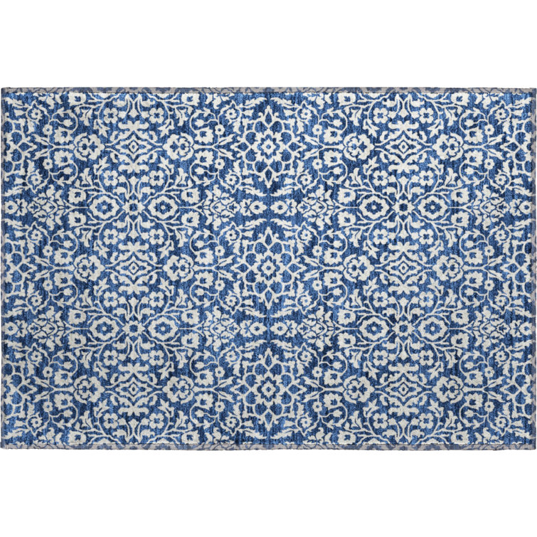 Premium Machine Washable Prisco Navy Rug