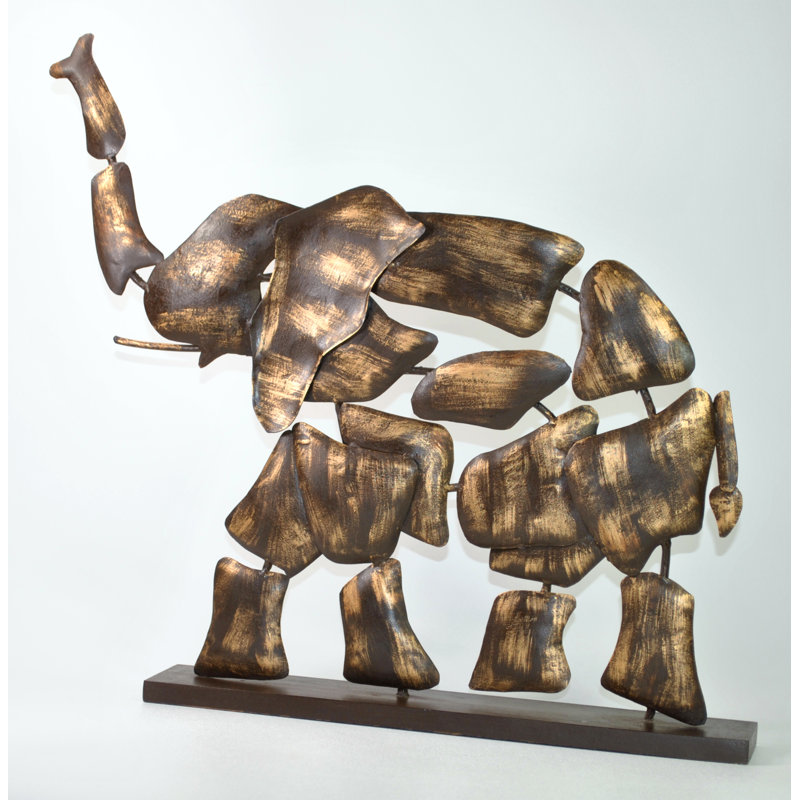 Éléphant avec taches or antique