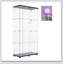 Vitrine lumineuse en verre à deux portes avec 4 tablettes, noir