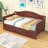 Twin Size Wooden Daybed with Trundle-1957243656