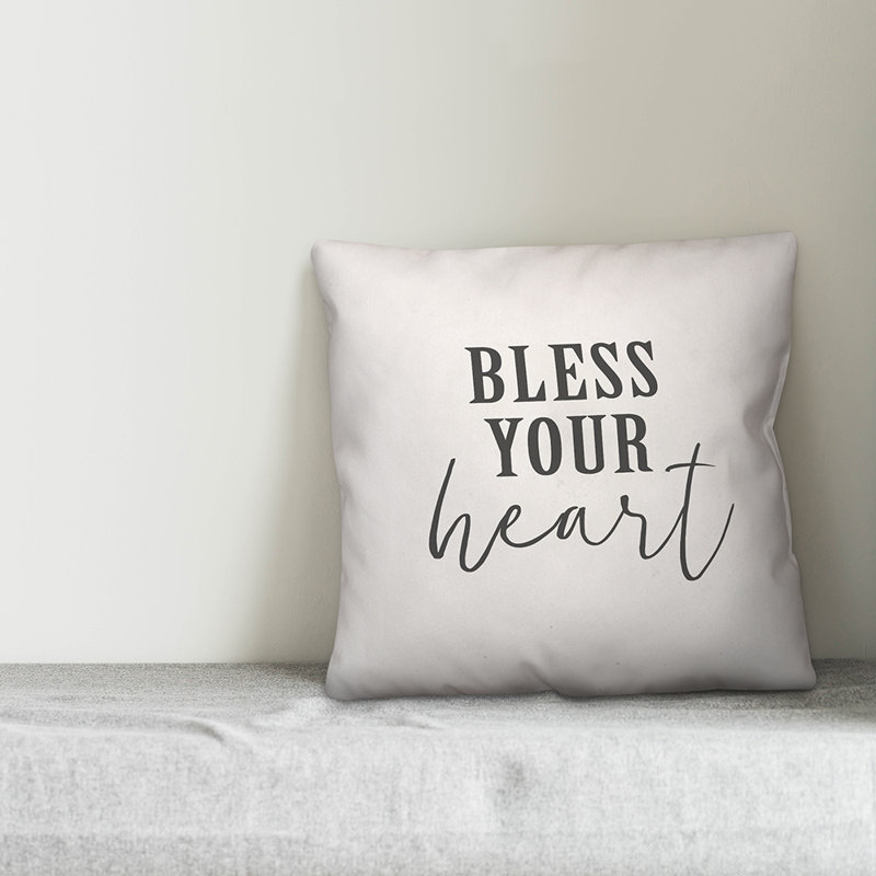  Coussin Bless Your Heart, H 16 po x l 16 po