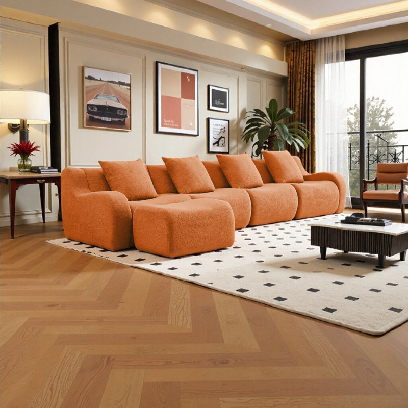Canapé modulaire en L Dreamy, Orange