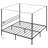 King Size Metal Canopy Bed Frame with Charging Station and Four Posters