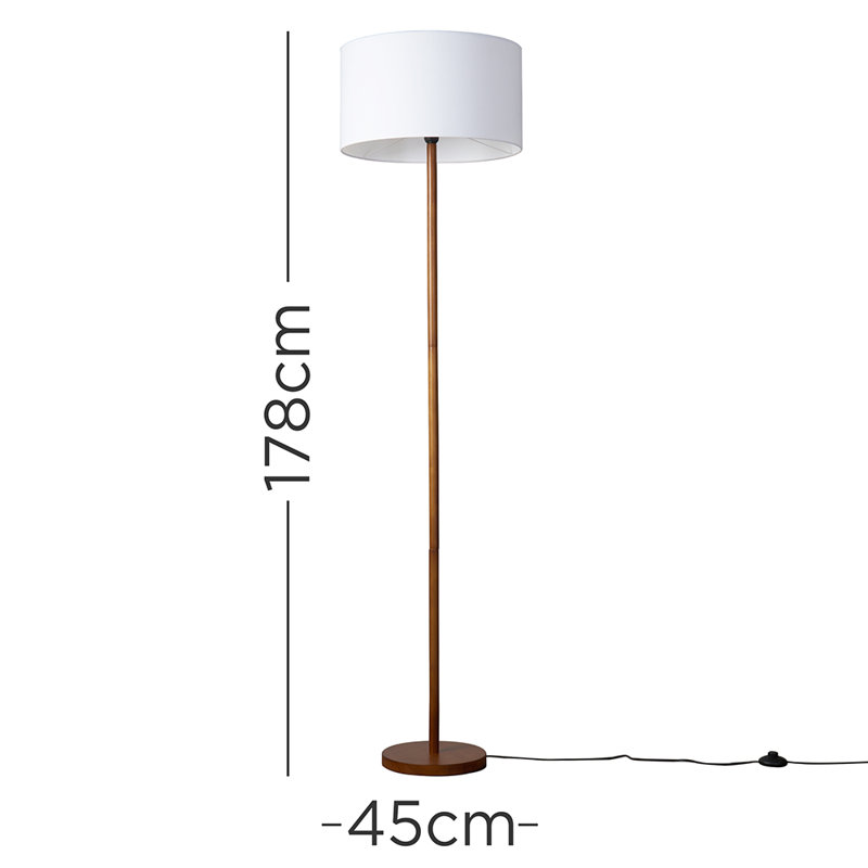 178cm Traditional Floor Lamp, White, No