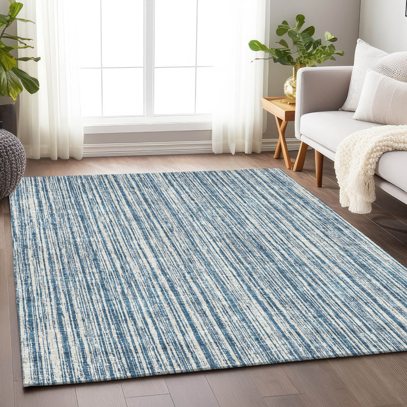 Premium Machine Washable Prisco Blue Rug, Rectangle 10' x 14'