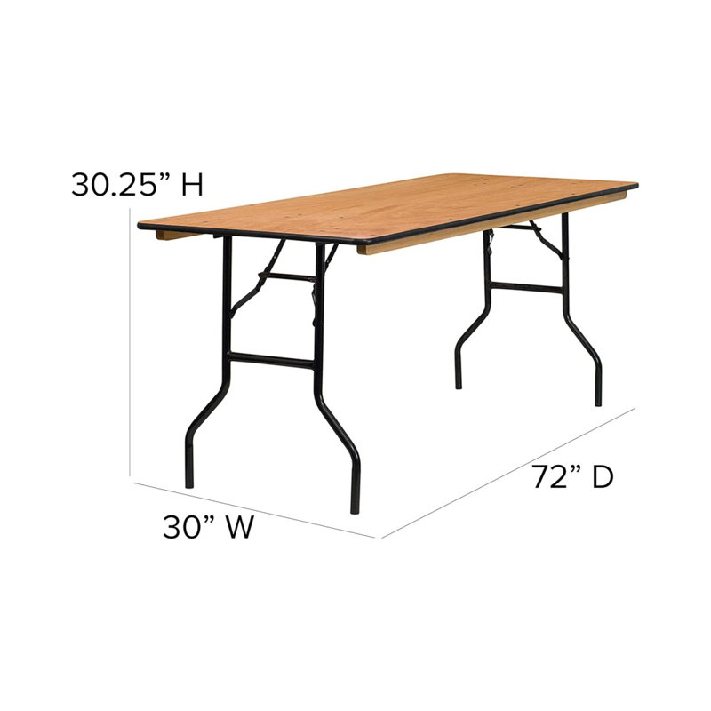Wood Folding Training And Event Table,Folding Table With Smooth Clear Coated Finished Top