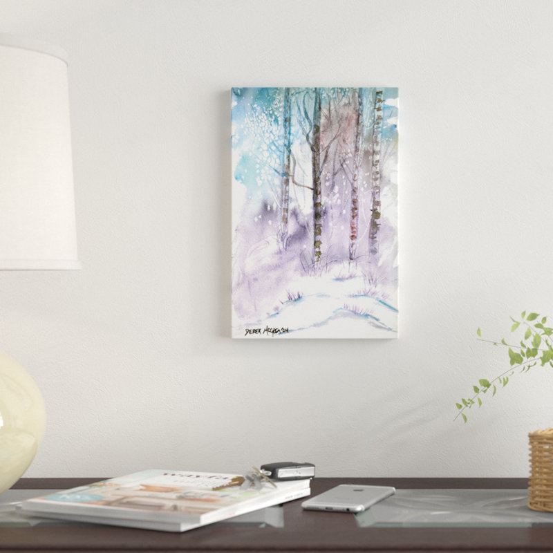 « winter landscape », reproduction sur toile, H 12 po x l 8 po x P 0,75 po, Pas de tapis, Toile tendue