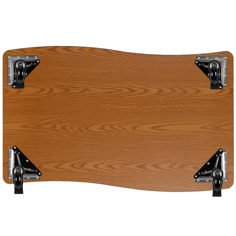 WaveEdge 28" x 47.5" Grey Laminate Mobile Adjustable Activity Table