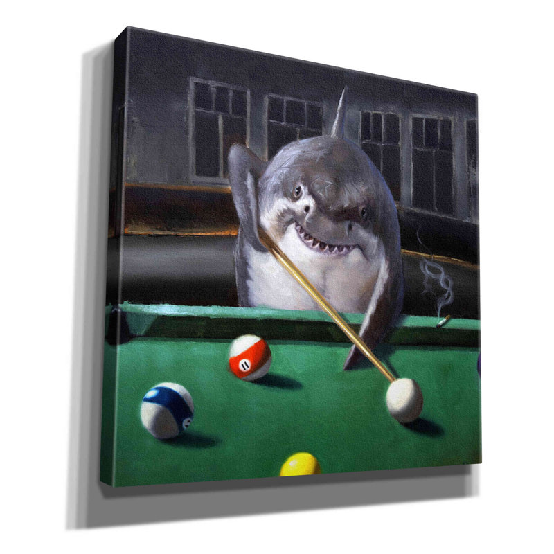 «Pool Shark» par Lucia Heffernan, reproduction sur toile tendue, H 12 po x l 12 po x P 0,75 po