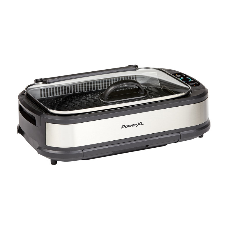 PowerXL Smokeless Pro Indoor Electric Grill with Ceramic Nonstick Grill Plate, Removable Drip Tray