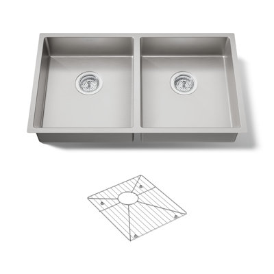 Strive 32 In. Undermount Duble-Bowl Kitchen Sink