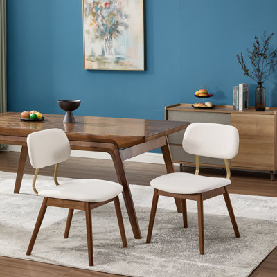 Chaises de salle à manger confortables, ensemble moderne en bois et tissu de style rustique pour la cuisine