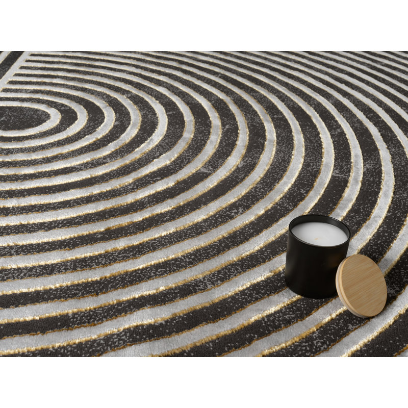 MDA Rugs Kent Collection Geometric Grey Contemporary Area Rug, Rectangle 5' x 7'