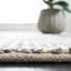 Tapis tibétain en laine / coton à motif géométrique noir noué à la main-398797495