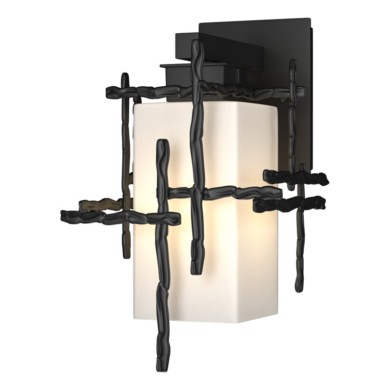 Tura Aluminum Outdoor Sconce, 13.6" H x 8.7" W x 10.2" D, Coastal Black