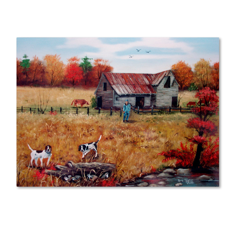 «The Pointers» par Dugazon, reproduction sur toile tendue, H 35 po x l 47 po