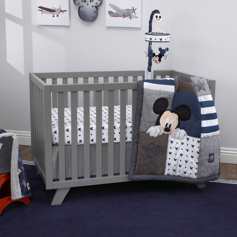 Mickey Mouse Hello World Space & Stars 100% Cotton - Piece Standard Crib Fitted Sheet