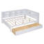 Lit de jour en bois double avec 2 tiroirs, lit de jour avec tablette de rangement et ports de chargement USB, blanc (ancien SKU: N733S170505K)