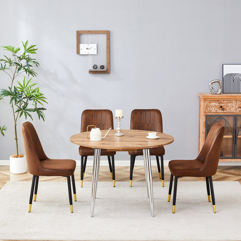 Ensemble de table extensible en grain de bois, salle à manger moderne et élégante, idéale pour les réunions de famille