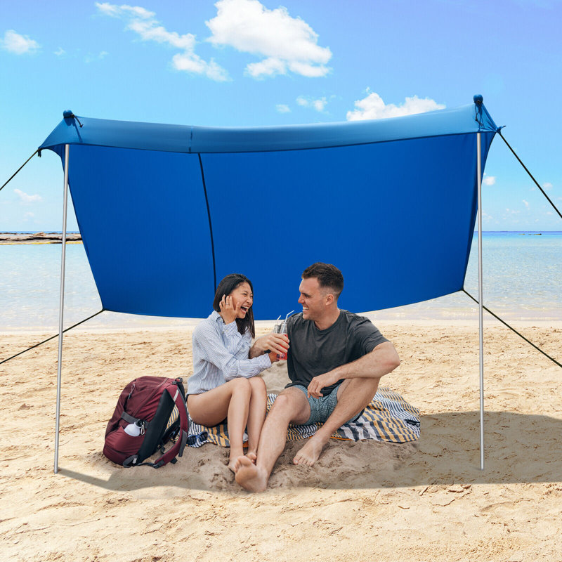 Tente de plage familiale avec sac de transport, Bleu
