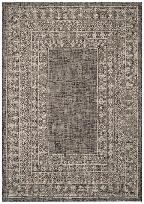 Mccoy Hooked Black/Beige Indoor/Outdoor Rug