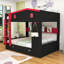 Lit superposé en bois avec tablettes de rangement et lit gigogne-2103496370-2103496372