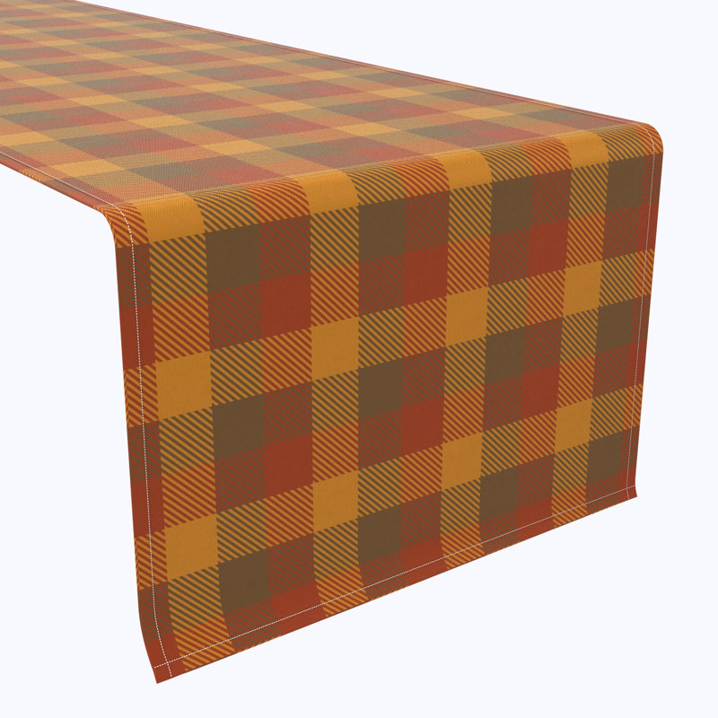 Table Runner, 100% Cotton, 16X108", Vintage Fall Tartan Plaid, 90" L x 16" W