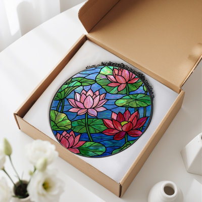 Panneau de vitrail 12 "H Lotus