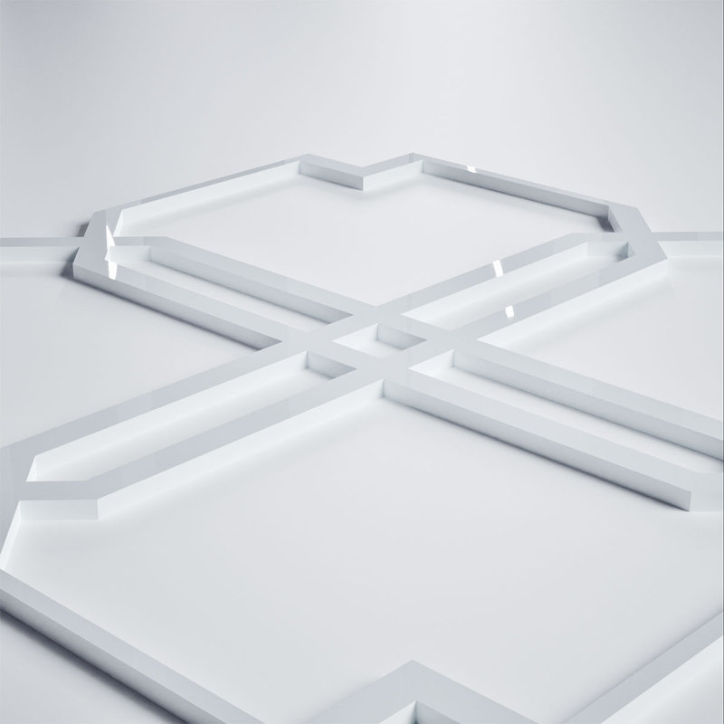 Panneaux muraux décoratifs en acrylique Englewood, très petit, l 7 3/8 po x H 7 3/8 po x T 1/8 po, blanc, Blanc